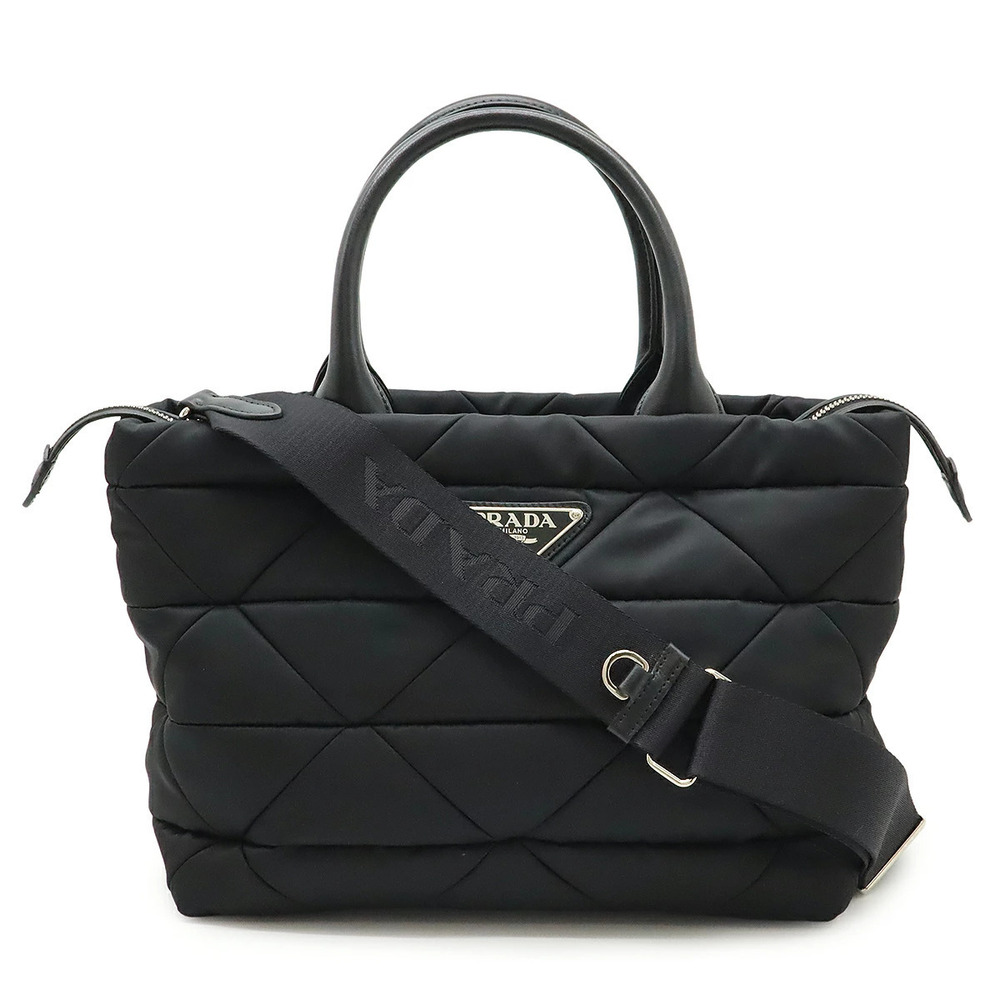 Prada Padded Re Tote Bag Handbag Shoulder NERO Black